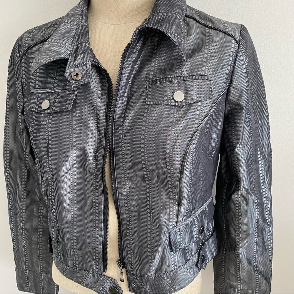 Patchington Size 6 Silver Pattern Jacket 90’s Y2k - image 4